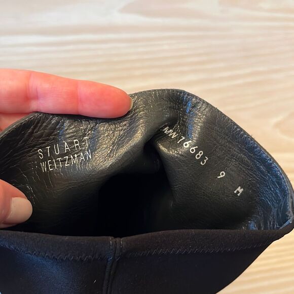 Stuart Weitzman Skyline Platform Boots Black Suede Leather size 9 - Picture 14 of 14